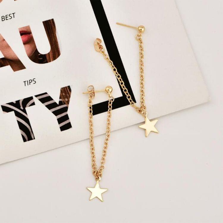 Fashion Personality Women Simple Star Earrings Tassel Earrings