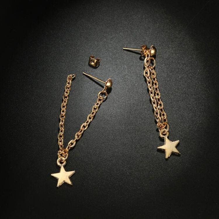 Fashion Personality Women Simple Star Earrings Tassel Earrings