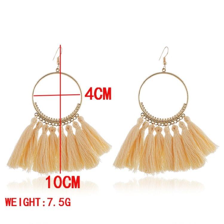 Tassel Earrings for Women Ethnic Big Drop Earrings Bohemia Fashion Jewelry Trendy Cotton Rope Fringe Long Dangle Earrings(Blue)