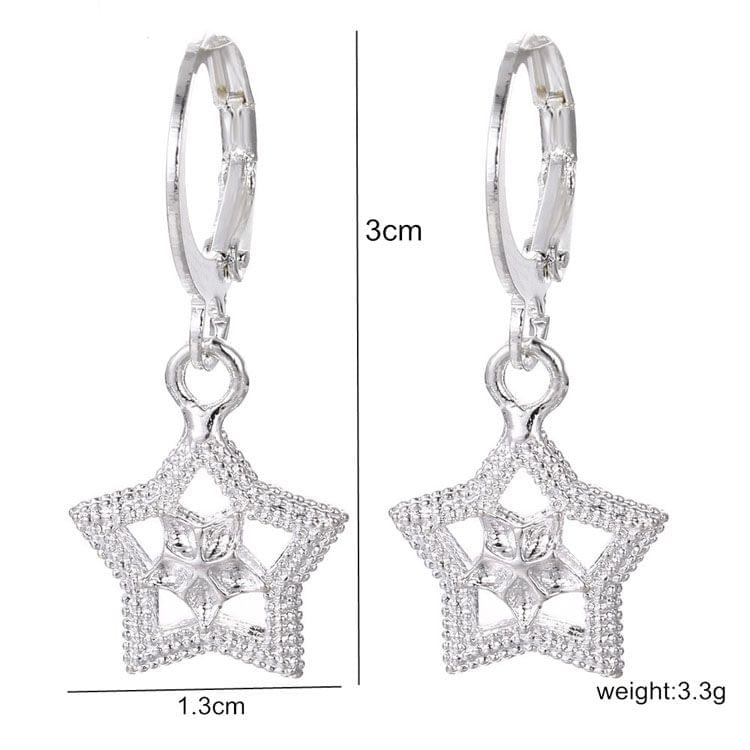 2 Pairs Women Fashion Retro Star Geometric Wedding Bohemia Earrings Jewelry