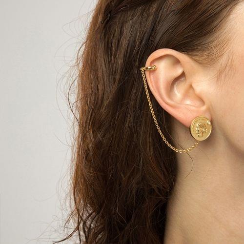 Women Exaggerated Vintage Coin Pattern Clip Earring