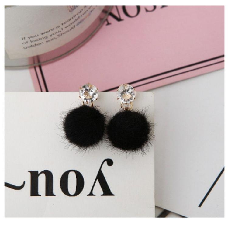 Short Paragraph Wild Simple Hair Ball Earrings(red)