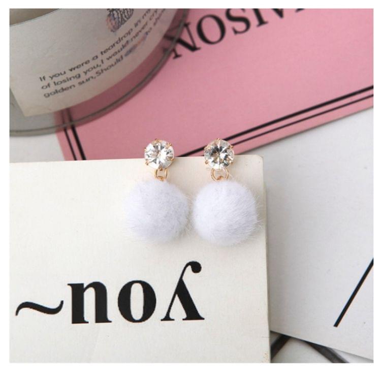 Short Paragraph Wild Simple Hair Ball Earrings(red)