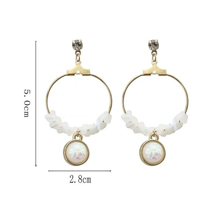 Creative Simple Geometric Round Temperament Women Resin Earrings(Clip Earring)