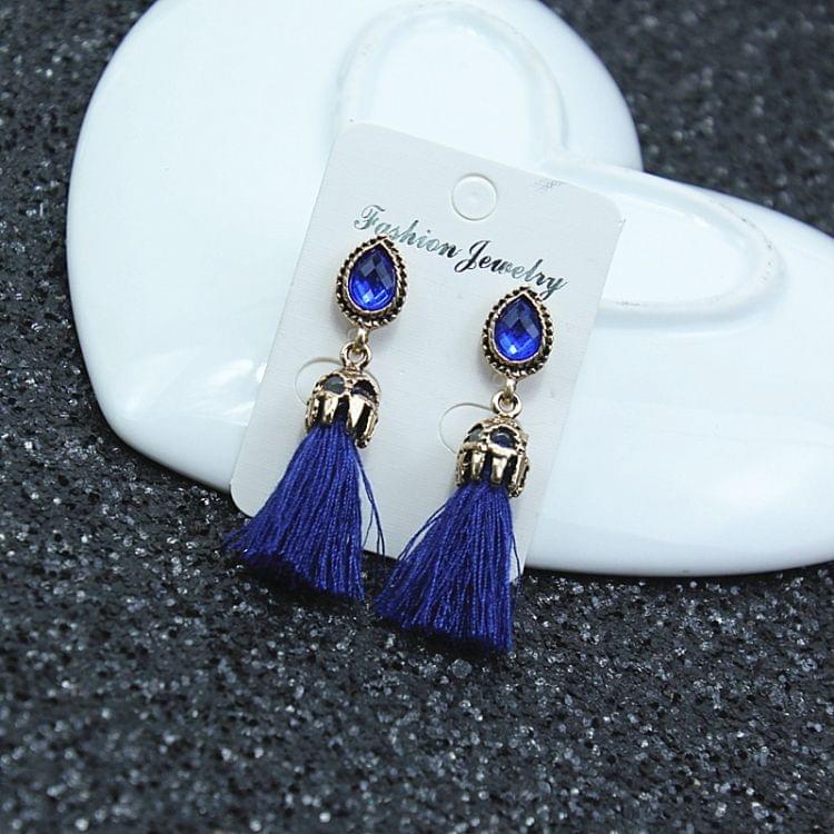 1 Pair Long Tassel Earrings for Women Fashion Jewelry Gifts(Black)