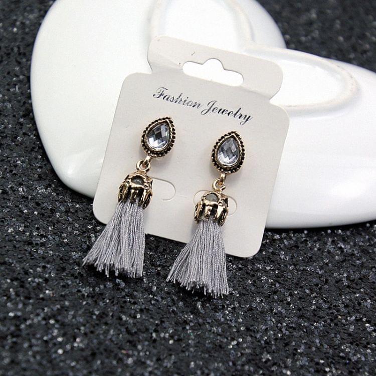 1 Pair Long Tassel Earrings for Women Fashion Jewelry Gifts(Black)