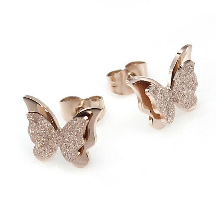 OPK Exquisite Fashion Rose Gold-plated Matte Earrings for Women