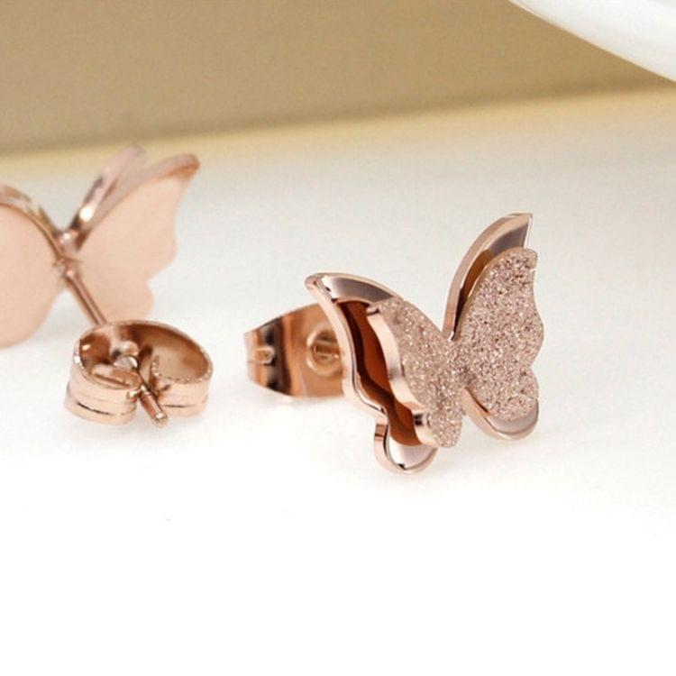 OPK Exquisite Fashion Rose Gold-plated Matte Earrings for Women