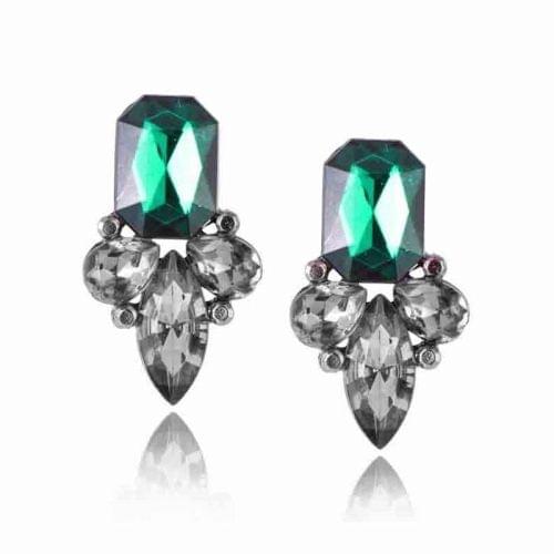 Classical Irregular Crystal Earrings For Women(Green)