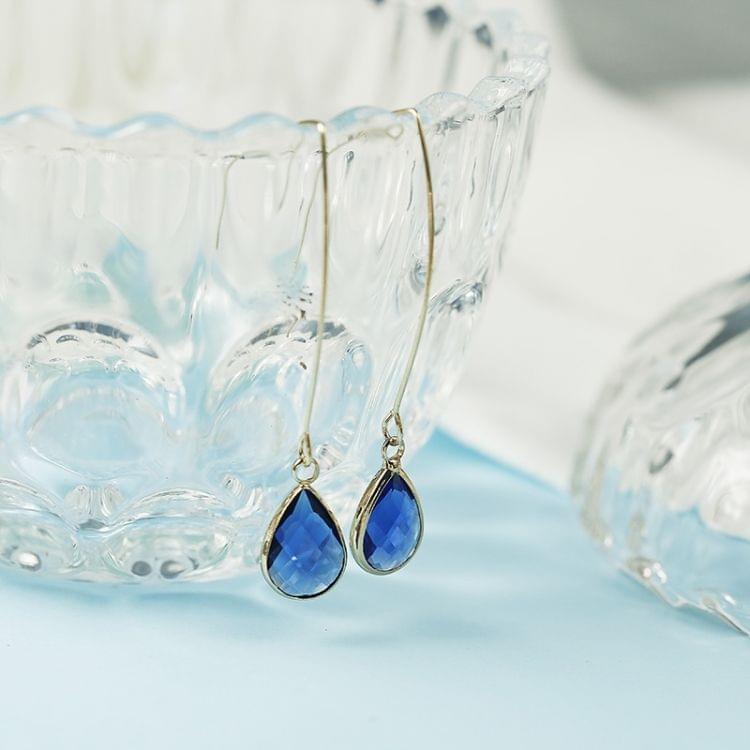 Unique Drop Line Crystal Long Earrings For Women(Blue)