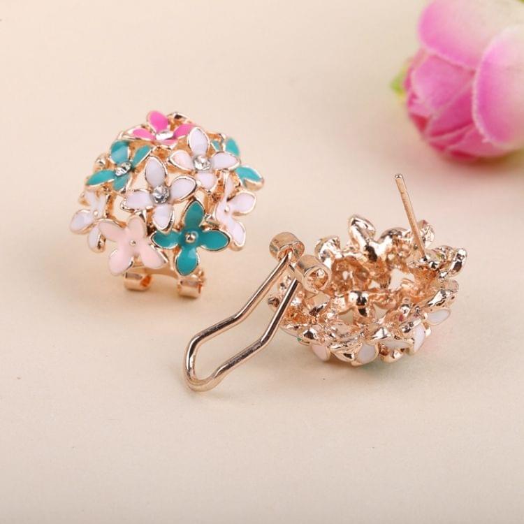 3 Pairs Sweet Girl Tetrafolia Flower Earrings(Yellow )