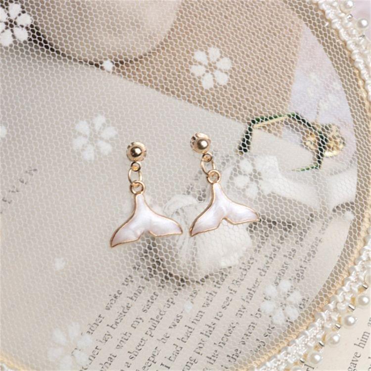 Simple Cute Mermaid Dolphins Tail Earring for Women(Clip Earring)