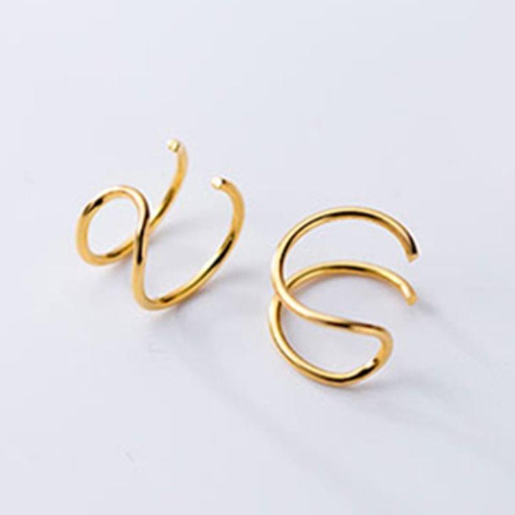 3 PCS No Pierced Ear Clip Cross Shape Clip Women Earrings(Gold)