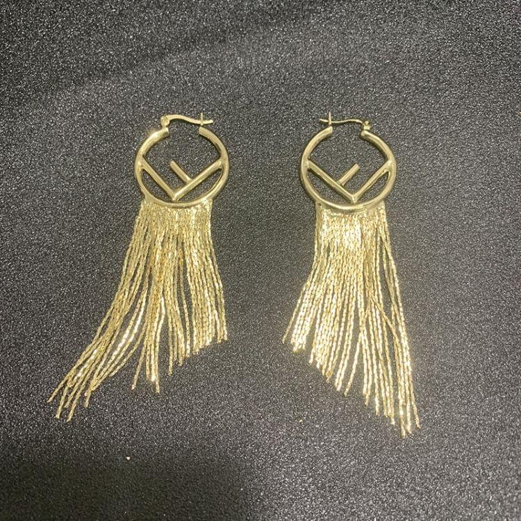 Fashion Women Exaggerated Letter Tassel Stud Earrings