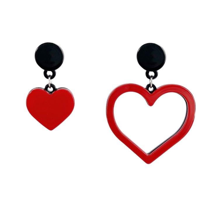 Women Acrylic Trendy Heart Asymmetric Drops Earrings