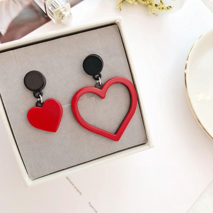 Women Acrylic Trendy Heart Asymmetric Drops Earrings