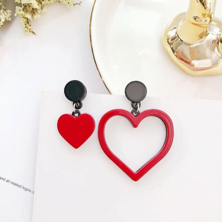 Women Acrylic Trendy Heart Asymmetric Drops Earrings