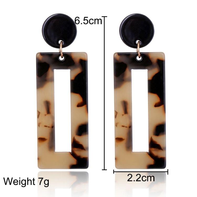 2 Pairs Acrylic Square Stud Earrings For Women Punk Jewelry Accessories(Coffee)