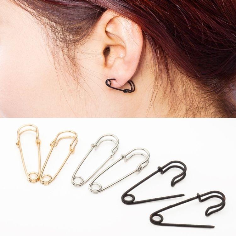 2 Pairs Simple Hollow Pin Double Stud Earrings Vintage Earring(Silver)