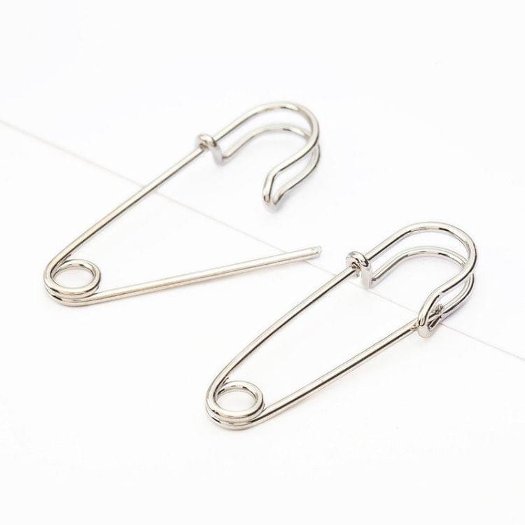 2 Pairs Simple Hollow Pin Double Stud Earrings Vintage Earring(Silver)