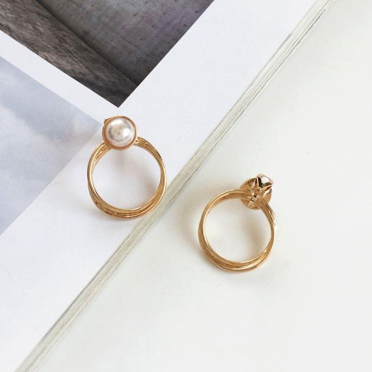 Geometric Elegant Pearl Circle Clip Earrings