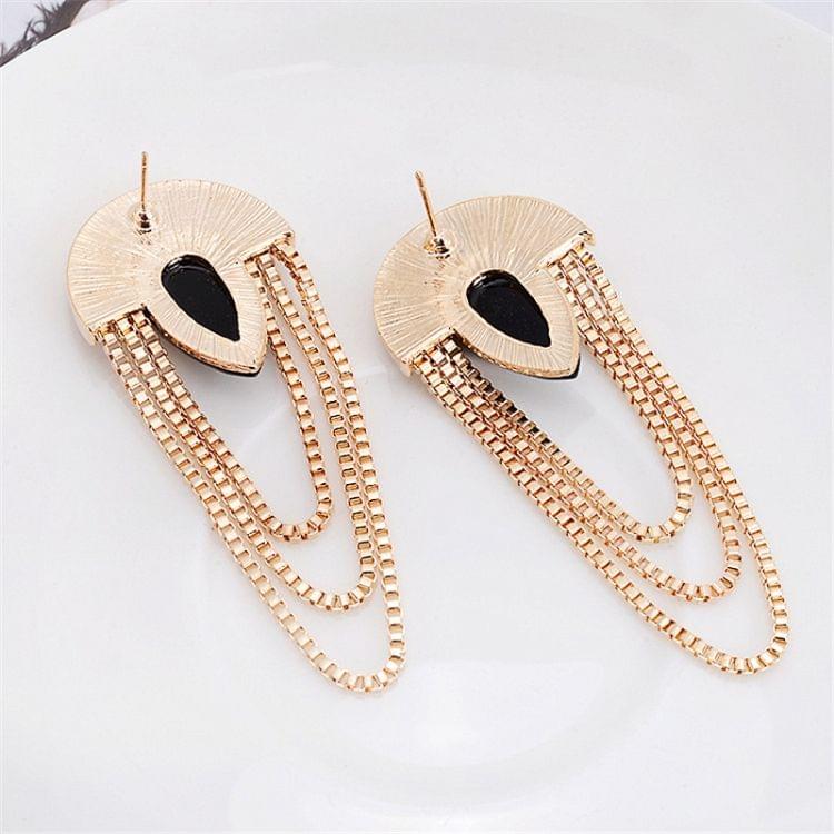 Long Exaggerated Tassel Waterdrop Shape Earrings For Women