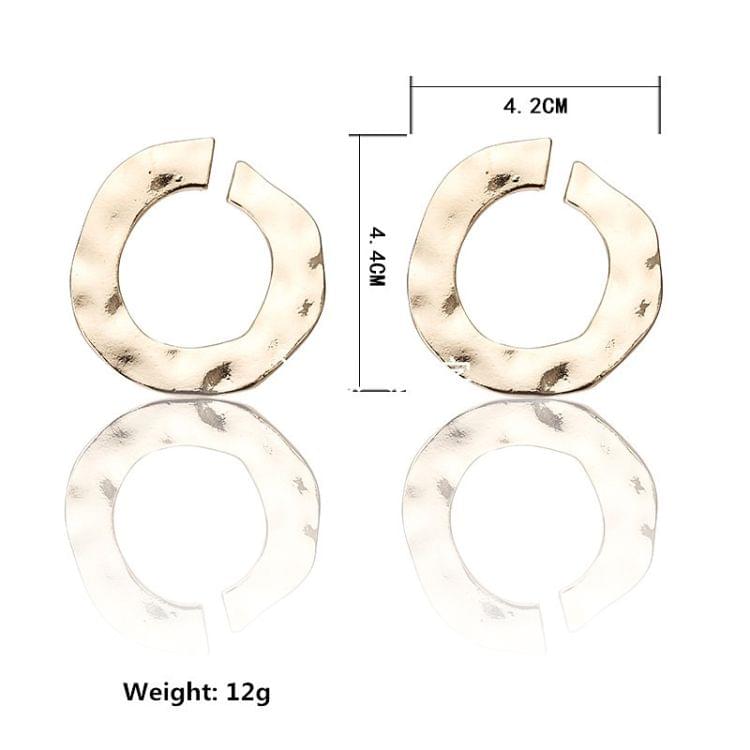 Female Simple Irregular Geometric Circle Earrings(Gold)