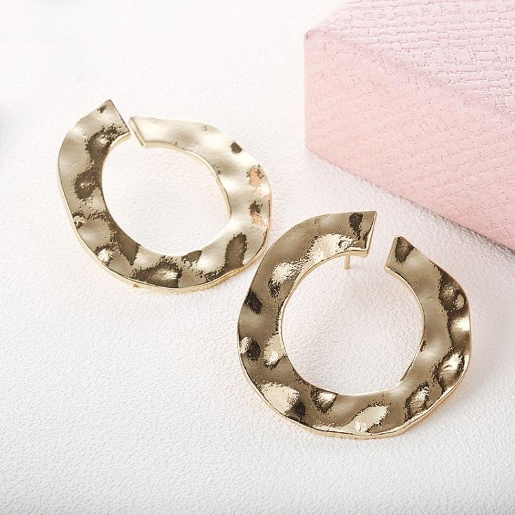 Female Simple Irregular Geometric Circle Earrings(Gold)