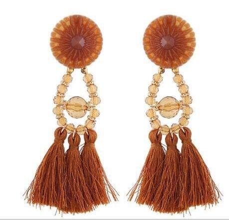 Fashion Bohemian Tassel Dangle Earrings for Women(Black)