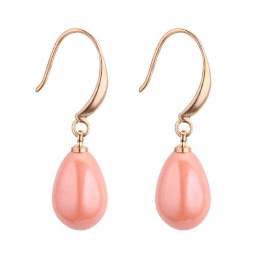 Fashion Simple Sweet Elegant Waterdrop Shape Pearl Earring(Orange)