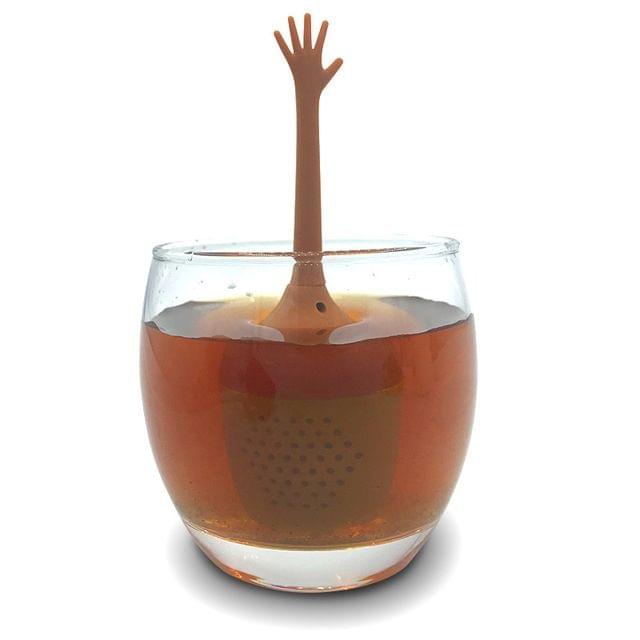 Funny Hand Gestures Tea Infuser Black Tea Strainer FDA Grade Silicone Loose Leaf Herbal Spice Holder Tea Brewing Tools (Love You Gesture)