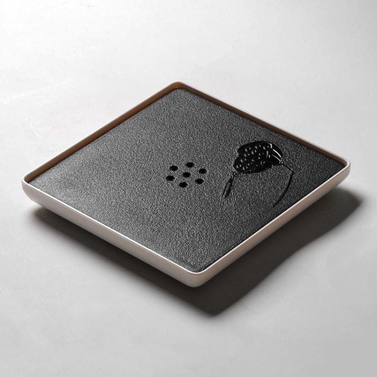 Square Melamine Material Tea Tray with Round Holes, Size: 21 x 3cm