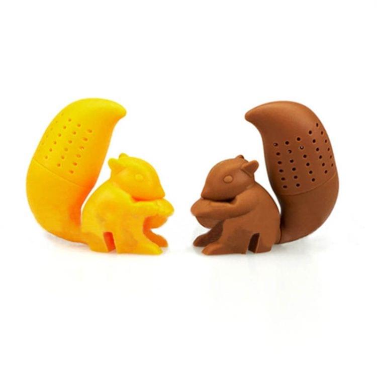 Tea Strainer Diffuser Brewing Tea Reusable Silicone Squirrel Filter(Coffee)