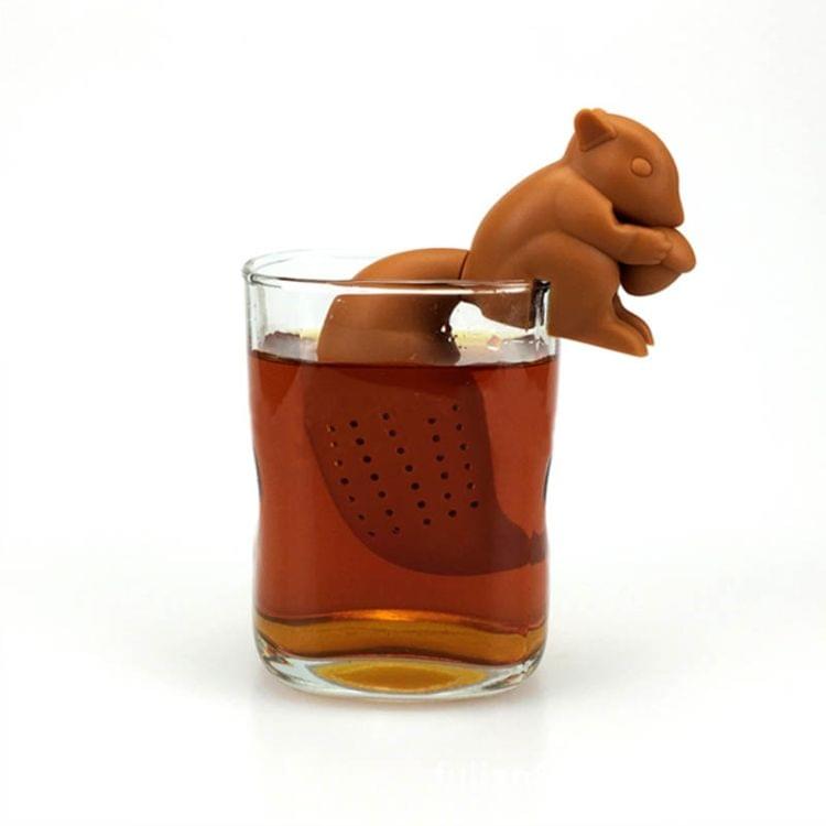 Tea Strainer Diffuser Brewing Tea Reusable Silicone Squirrel Filter(Coffee)