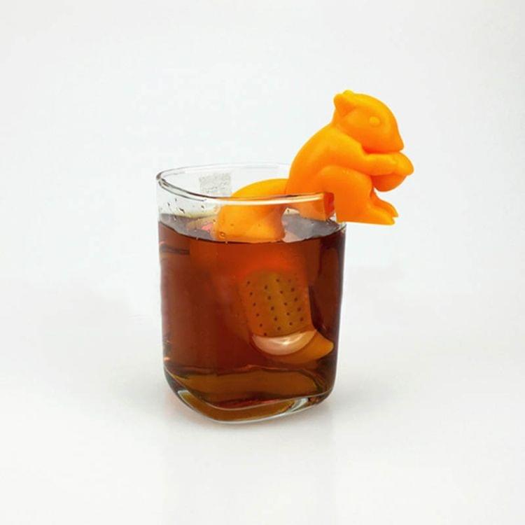Tea Strainer Diffuser Brewing Tea Reusable Silicone Squirrel Filter(Coffee)