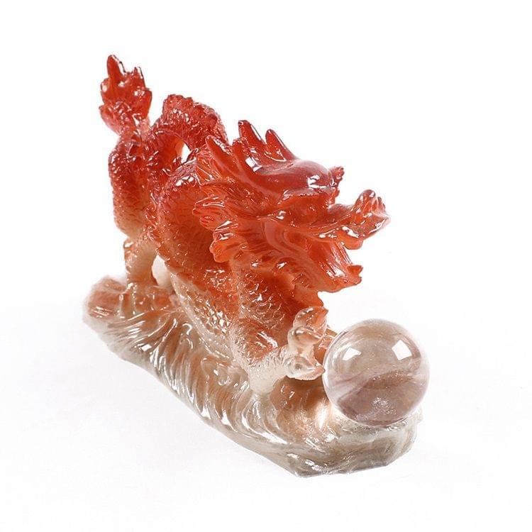Color Changing Lucky Jade Dragon Shape Resin Kungfu Tea Accessories Tea Pet (Green)