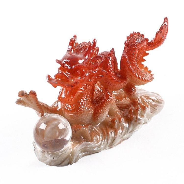 Color Changing Lucky Jade Dragon Shape Resin Kungfu Tea Accessories Tea Pet (Green)
