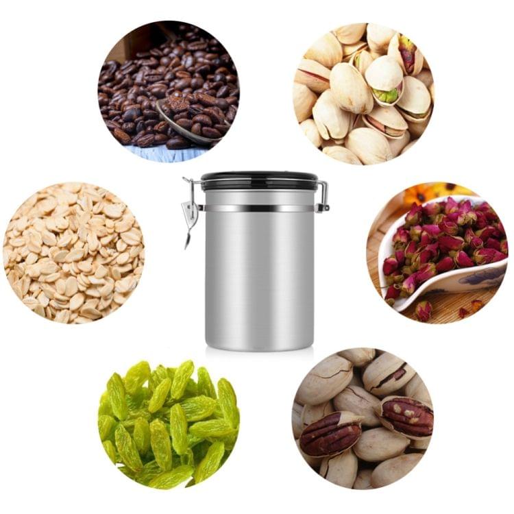 Coffee Container Stainless Steel Tea Storage Chests Black Kitchen Sotrage Canister Coffee Tea Caddies Teaware(Black)