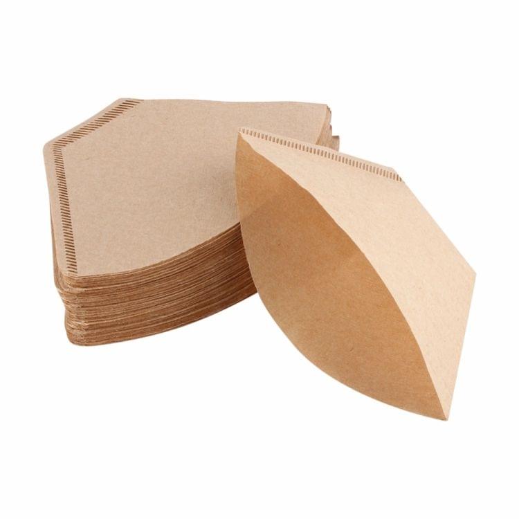 100 PCS/Bag Wooden Original Hand Drip Paper Coffee Filter Coffee Filter Pack Tea Bag Strainer