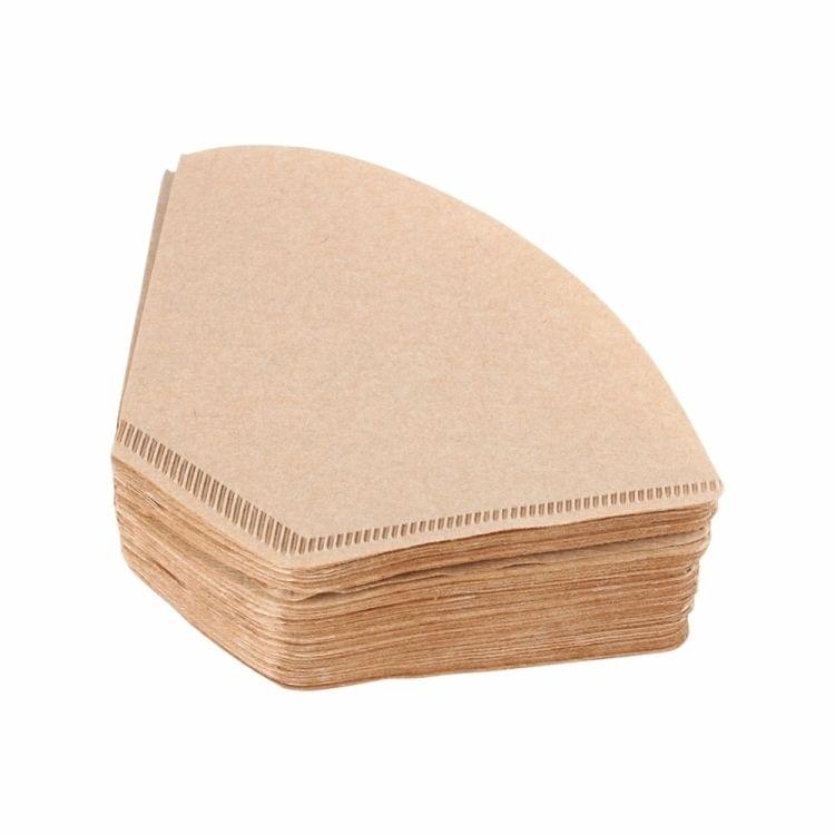 100 PCS/Bag Wooden Original Hand Drip Paper Coffee Filter Coffee Filter Pack Tea Bag Strainer