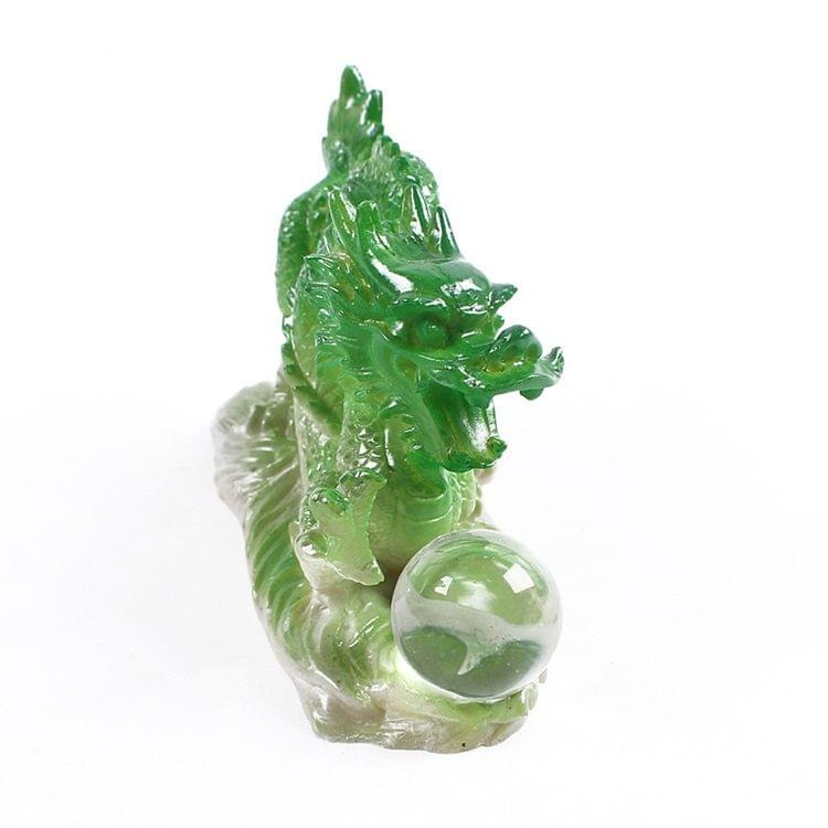 Color Changing Lucky Jade Dragon Shape Resin Kungfu Tea Accessories Tea Pet (Red)