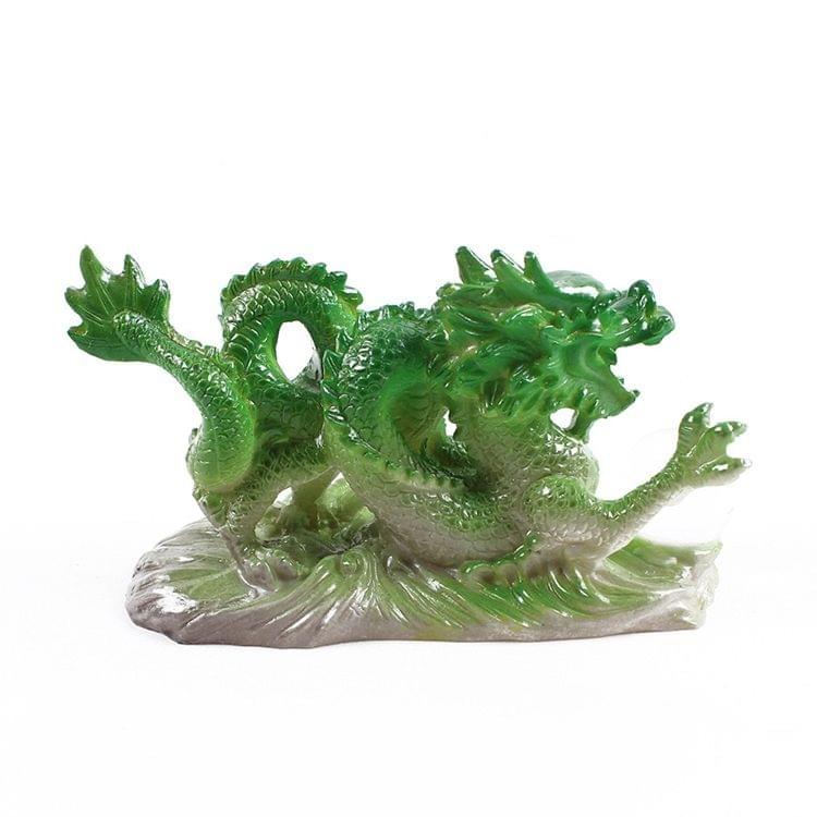 Color Changing Lucky Jade Dragon Shape Resin Kungfu Tea Accessories Tea Pet (Red)