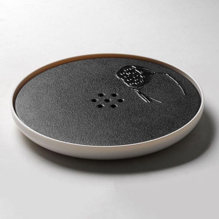 Round Melamine Material Tea Tray with Round Holes, Size: 22 x 3cm