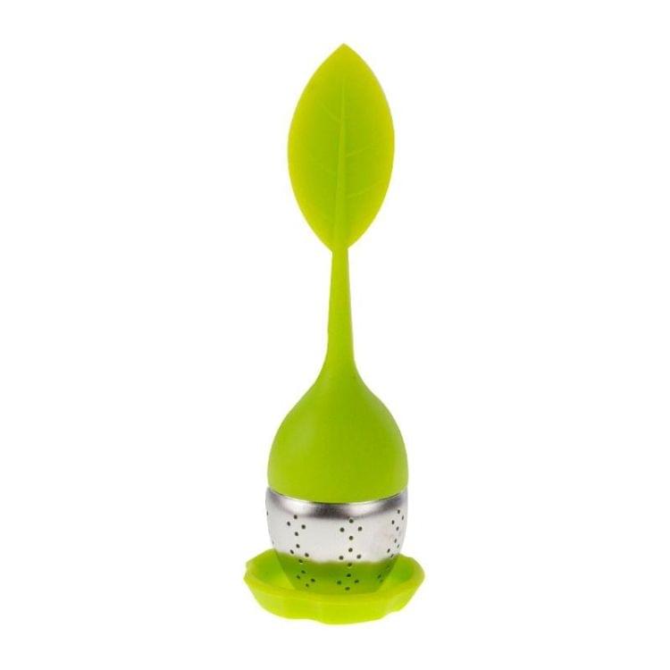 2 PCS Food Grade Leaf Silicone Make Tea Bag Stainless Steel Tea Strainers(Green)