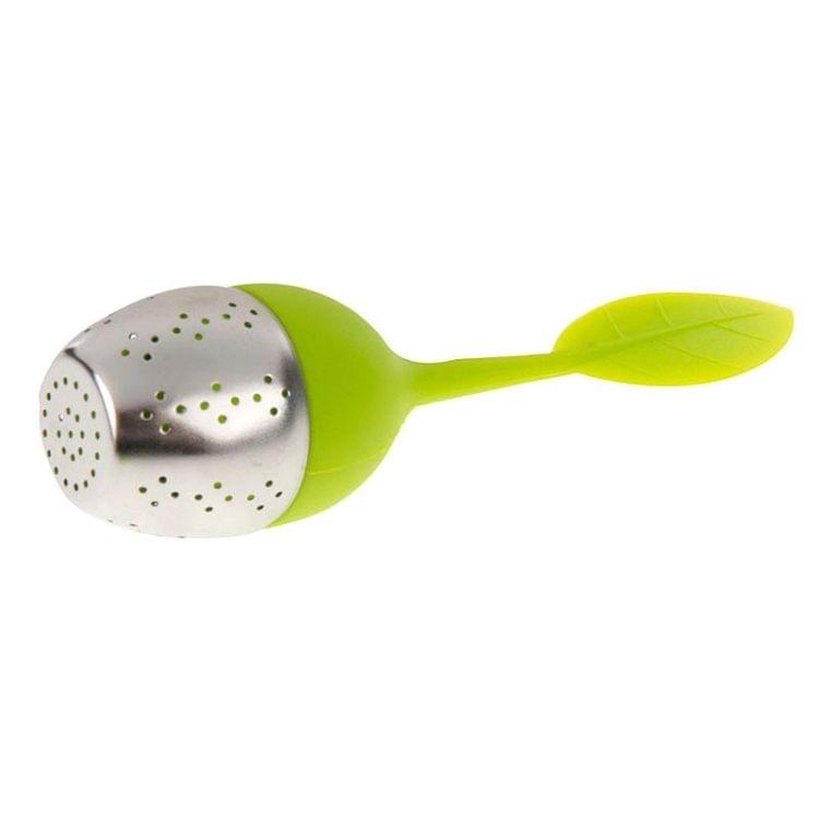 2 PCS Food Grade Leaf Silicone Make Tea Bag Stainless Steel Tea Strainers(Green)