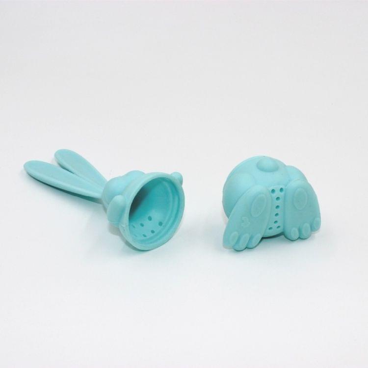 Tea Strainer Healthy Rabbit Shape Silicone Tea Infuser Reusable Tea Bag(Sky Blue)