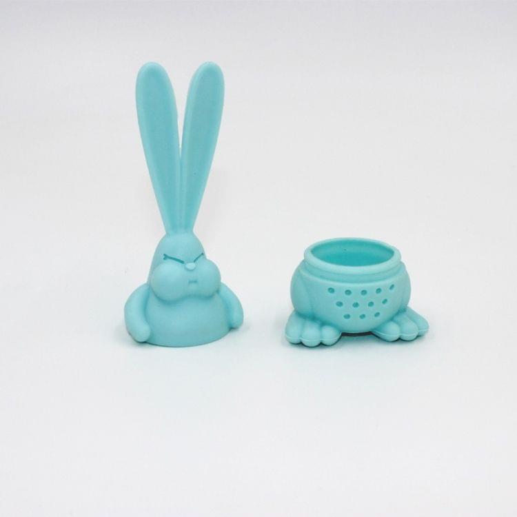 Tea Strainer Healthy Rabbit Shape Silicone Tea Infuser Reusable Tea Bag(Sky Blue)