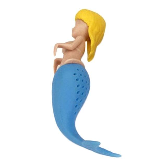 Silicone Mermaid Tea Infuser Tea Strainer Teapot Filter(Yellow)