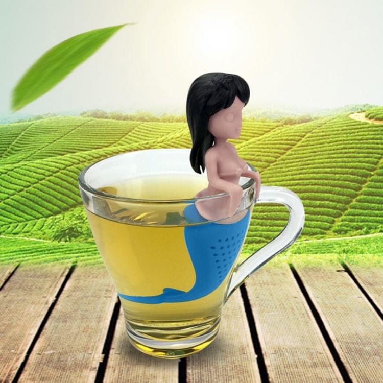 Silicone Mermaid Tea Infuser Tea Strainer Teapot Filter(Yellow)