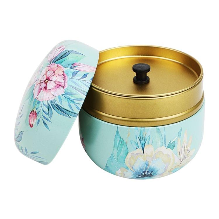 HOOMIN Tea Box Tea Jar Storage Holder Tea Caddies Matcha Container Mini Coffee Powder Organizer Cans Multifunction Round Metal, Color:Cherry color